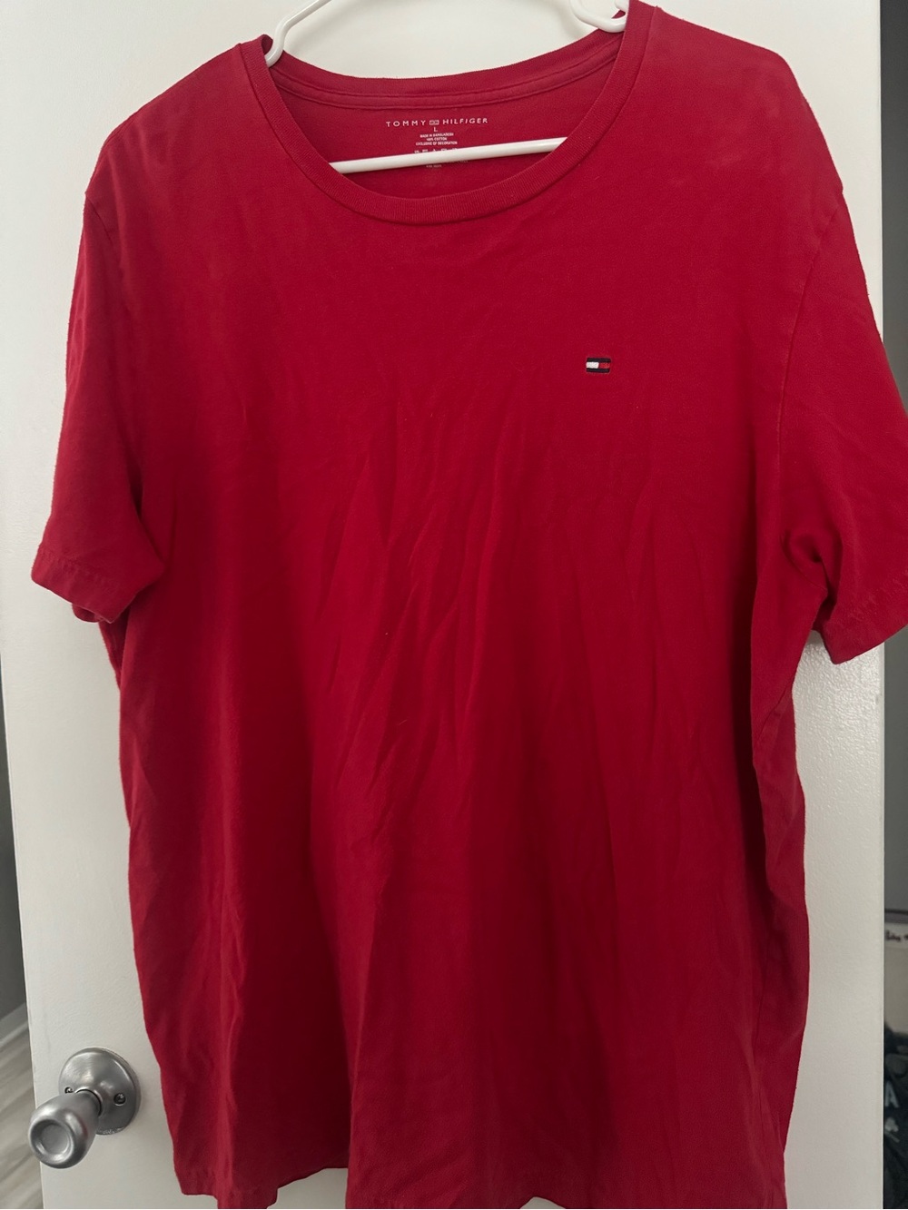 Tommy Hilfiger Red Short-Sleeve Crewneck Tee